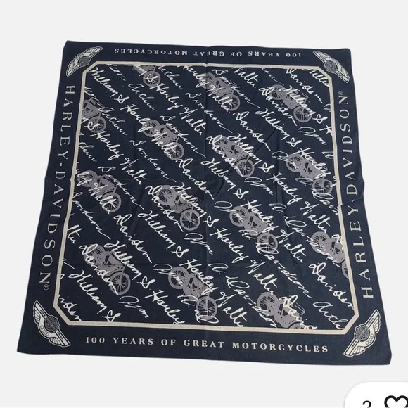 Vintage 100 years Harley Davidson bandana - Picture 3 of 3